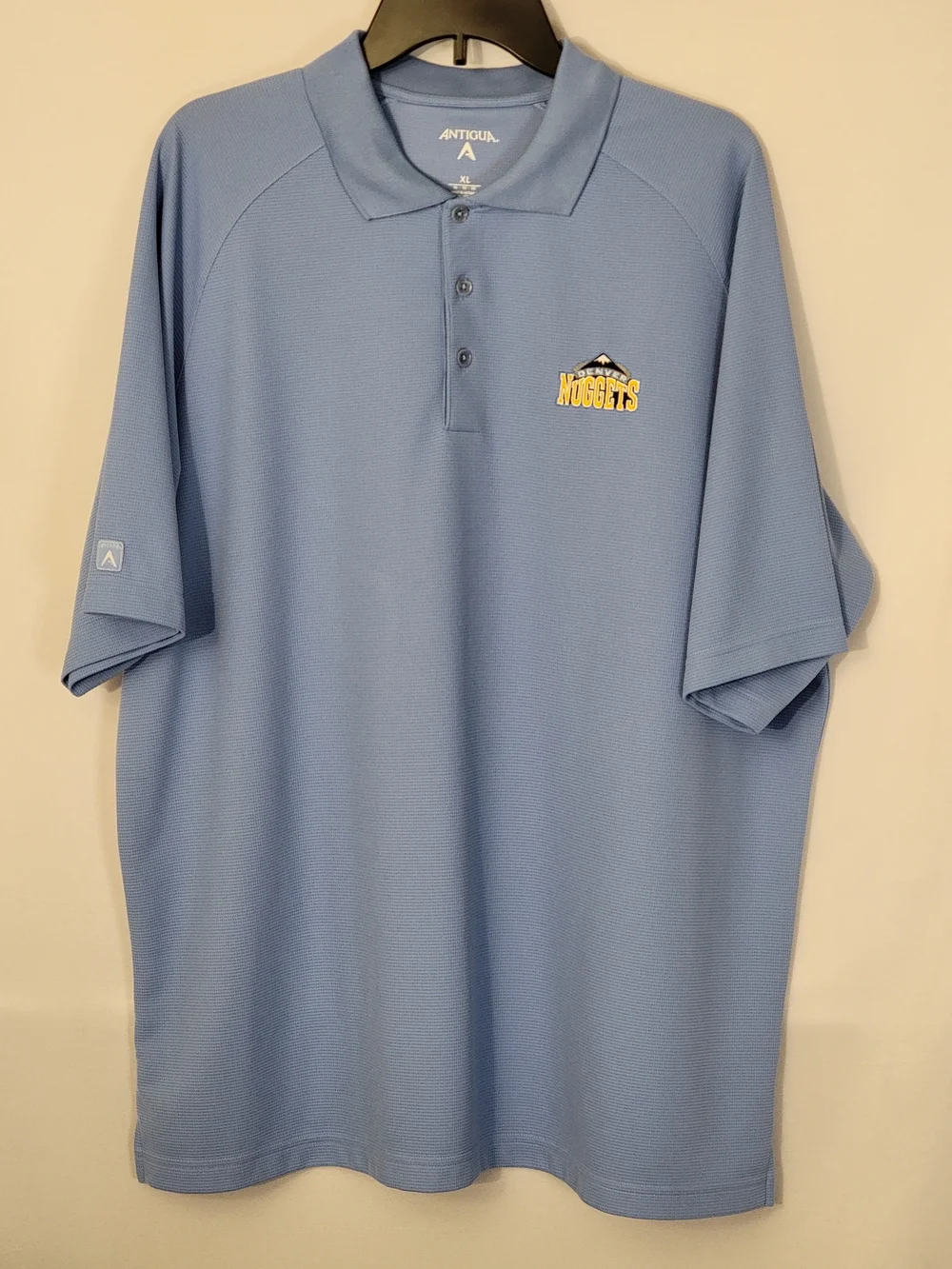 Antigua Men’s Denver Nuggets Light Blue Short-Sleeve Polo Size XL - Picture 3 of 10